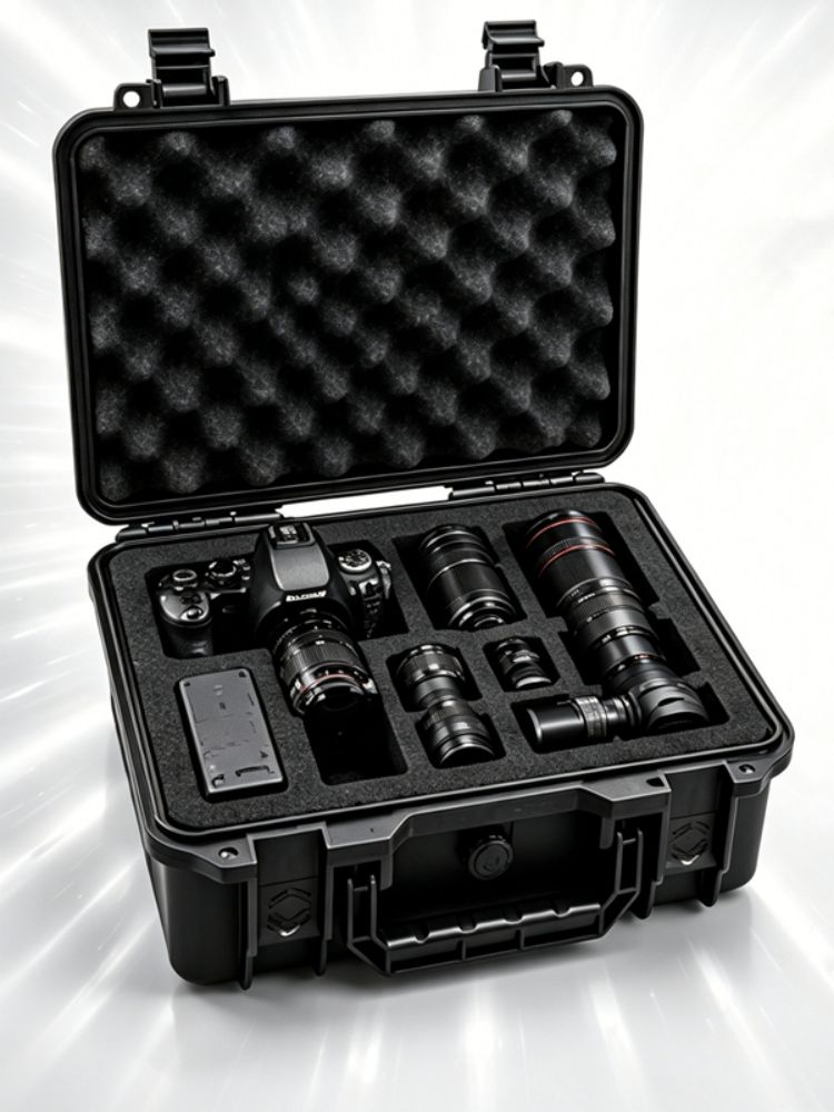 Drone Hard Shell Case - Kotak Penyimpanan Peralatan Fotografi Spons Pre-Cut